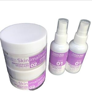 Skinimalism menopause cooling hydro mist and overnight renewal gel. Set of 4